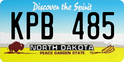 ND license plate KPB485