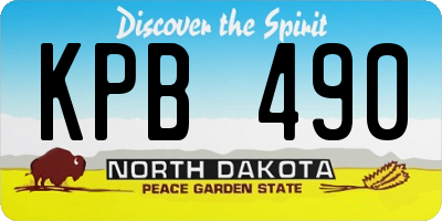ND license plate KPB490