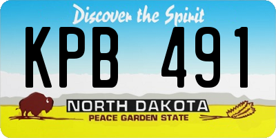 ND license plate KPB491