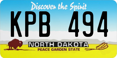 ND license plate KPB494