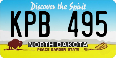 ND license plate KPB495
