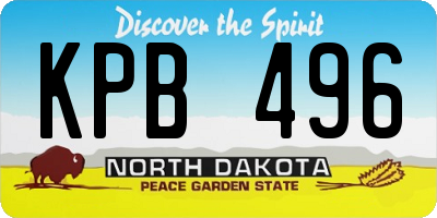 ND license plate KPB496