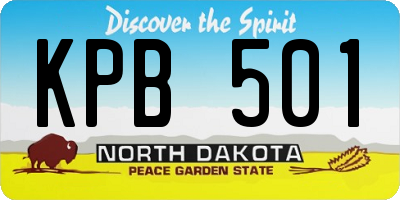 ND license plate KPB501