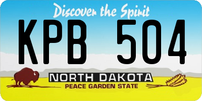 ND license plate KPB504