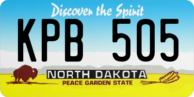 ND license plate KPB505