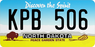 ND license plate KPB506
