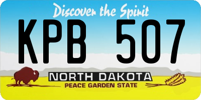 ND license plate KPB507