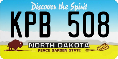 ND license plate KPB508