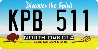 ND license plate KPB511