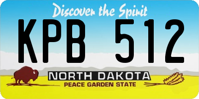 ND license plate KPB512