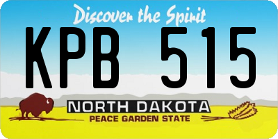ND license plate KPB515