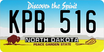 ND license plate KPB516