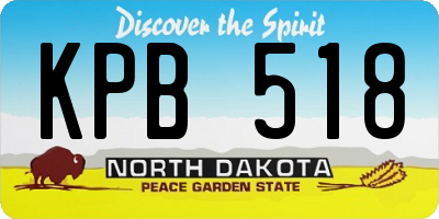 ND license plate KPB518