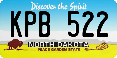 ND license plate KPB522