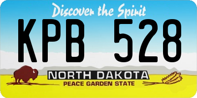 ND license plate KPB528