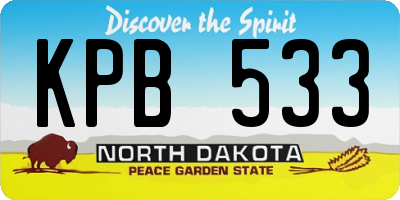 ND license plate KPB533
