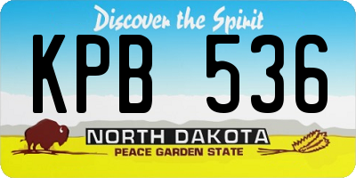 ND license plate KPB536