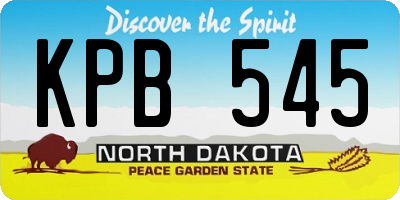 ND license plate KPB545