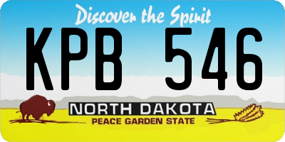 ND license plate KPB546