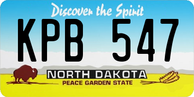 ND license plate KPB547
