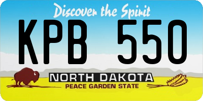 ND license plate KPB550
