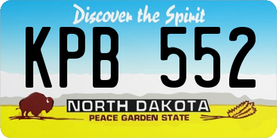ND license plate KPB552