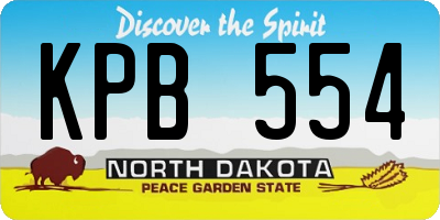 ND license plate KPB554