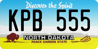 ND license plate KPB555