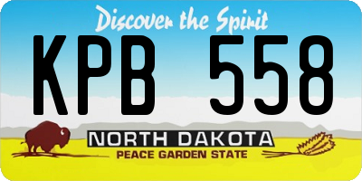 ND license plate KPB558