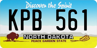 ND license plate KPB561