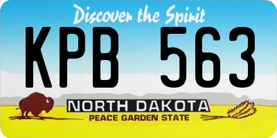 ND license plate KPB563