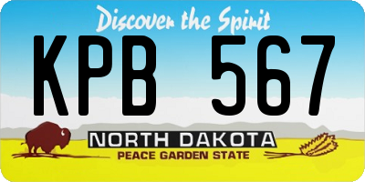 ND license plate KPB567