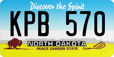 ND license plate KPB570