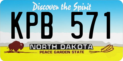 ND license plate KPB571
