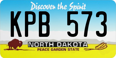 ND license plate KPB573
