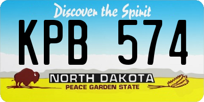 ND license plate KPB574
