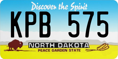 ND license plate KPB575