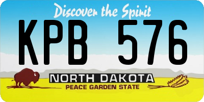 ND license plate KPB576