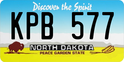 ND license plate KPB577