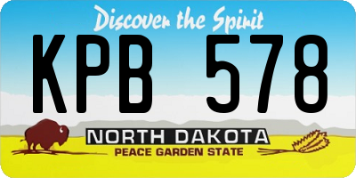 ND license plate KPB578