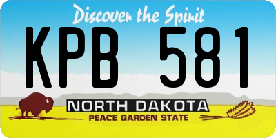 ND license plate KPB581