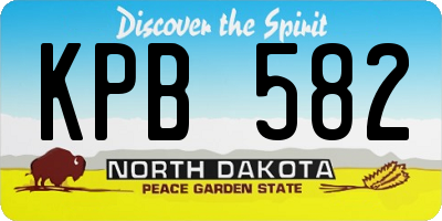 ND license plate KPB582