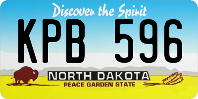 ND license plate KPB596