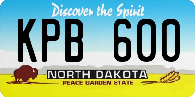 ND license plate KPB600