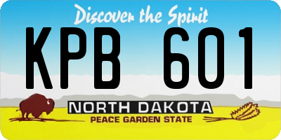 ND license plate KPB601