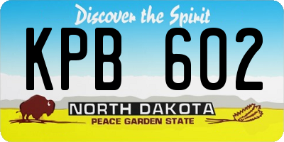 ND license plate KPB602