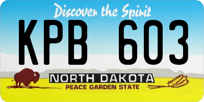 ND license plate KPB603