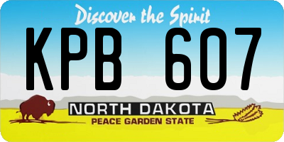 ND license plate KPB607