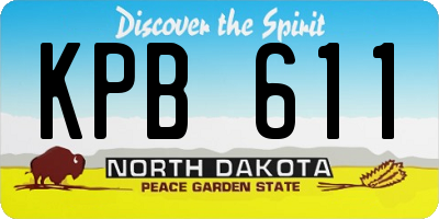 ND license plate KPB611