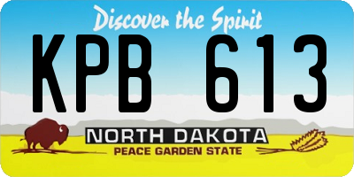 ND license plate KPB613
